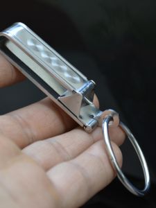 Handmade Stainless Steel Car Keychain Quick Release Lock Sports Pants Belt Buckle Waist Hanging Mens Straight Insert Key Holder