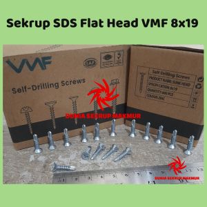 (100 pcs) Sekrup Roofing SDS FH 8x19 / Skrup Flat Head 2CM
