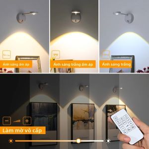 Đèn Ngủ LED Cảm Biến Chuyển Động Không Dây Sạc USB Có Thể Điều Chỉnh Độ Sáng Đèn Gắn Tường Để Chiếu Sáng Tranh Ảnh Kiểu Dáng Hiện Đại Thân Đèn Bằng Nhựa ABS