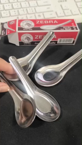 ZEBRA ช้อนหัวม้าลายเล็ก  ช้อนขนมหวาน (กล่องละ 12 คัน) 1001000