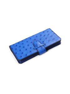 กระเป๋าใส่เงินแบบยาวทำจากหนังแท้ Ostrich Skin กระเป๋าใส่บัตรหลายช่องสำหรับผู้หญิง กระเป๋าสะพายข้างแบบมีซิป