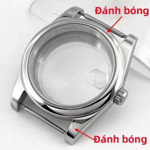Vỏ Đồng Hồ Bằng Kính Sapphire Màu Bạc 36mm/39mm Thép Không Gỉ Được Đánh Bóng/chải Cho Các Bộ Máy NH35 NH36 ETA2824 2836 PT5000 Miyota8215