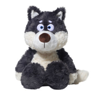 40cm Cute Gray Wolf Plush Toy Stuffed Animal Wolf Super Soft Plushie Doll Gift for Kids