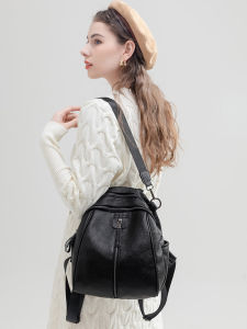 Black Backpack for Women PU Soft Leather Bagback Girl Commuter Bags Small Cute Travel Bag 2025 New Fashion Design Luxury Schoolbag