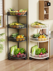 WUBUWEI | Moveable Corner Kitchen Organizer Shelving Unit