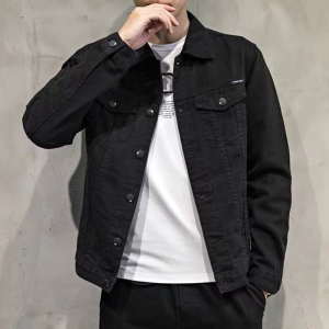 Spring and Autumn Minimalist Solid Color Denim Jacket Mens Korean-Style Trendy Handsome Overalls Jacket Fashion Brand All-Matching Japanese Style Top