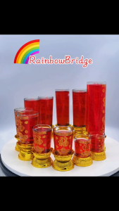Raninbow Bridge Chinese Gel JELLY CANDLE ( 2Pcs / Box Red Yellow & White ) New Model