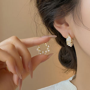 Golicc Elegantly Designed Pearl Flower Stud Earrings for Women  out New 2025 round And Square Face Suitable Jewelry