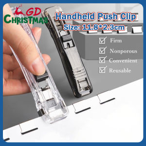 Portable Handheld Paper Clam Push Clip Dispenser Large Size Fast Paper Clipper for School Officer