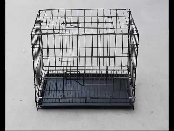 Pet Collapsible Cage Dog Cage Cat Cage with Poop Tray Foldable Pet Cage