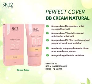 BB Cream SR12 Perfect Cover Natural Look Spf 20 Menutupi Flek Hitam Bekas Jerawat Mencerahkan Kulit Wajah