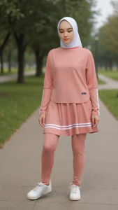 SETELAN SPORT WANITA MUSLIMAH//SETELAN LEGGING OLAHRAGA JERSEY PREMIUM