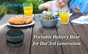Cozycase Portable Battery Base for Alexa Echo Dot 3rd Gen 10000mAh Rechargeable Battery Charger for Smart Speaker Holder Bracket Stand