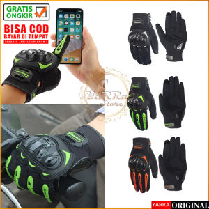 Sarung Tangan Motor Pria Dewasa Riding Tribe Touchscreen Kulit Batok Pro Rider Sporty Gloves FM