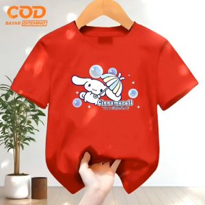 Kaos Atasan Anak Usia 1-12 Tahun Laki-Laki dan Perempuan Bergambar Cinnamoroll Lengan Pendek
