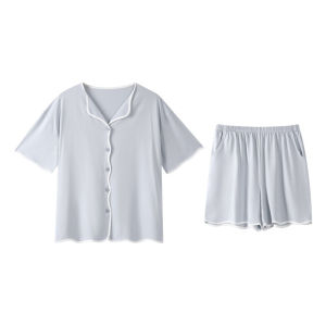 MiiOW | MiiOW Womens Ice Silk Sleepwear Short Sleeve Home Clothes Set Summer Cool Sensation Print Pattern Thin Fabric Polyester Blend