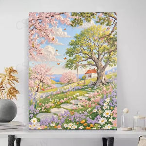Jigsaw Puzzle 500/1000/1200/2000PCS Peaceful Flower Field With Butterflies And Blue Sky For Adults Stress Relief Relaxing Gift
