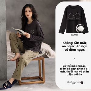 Bộ đồ ngủ MiiOW cho nữ làm vải cotton thoáng khí nhẹ nhàng có đệm ngực