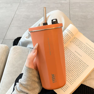 TYESO | Tyeso 600ml Thermos Water Bottle Stainless Steel Coffee Mug With Sraw Keep Cold And Hot Vacuum Flask Travel Car Thermal Cup