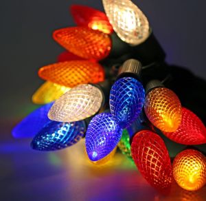 25PCS Multicolor Candle Lamp C7 E12 Plastic Led Bulb Strawberry Shatterproof String Light Colorful Replacement LED Bulbs for Night Light Salt Lamp Street Garland String Light Pendant Chandelier Indoor Outdoor LED Replacement Bulbs