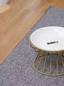 อุปกรณ์ให้อาหารสัตว์เลี้ยง ชามแมวยกสูง ชาม+ตะแกรงเหล็ก สําหรับสัตว์เลี้ยง