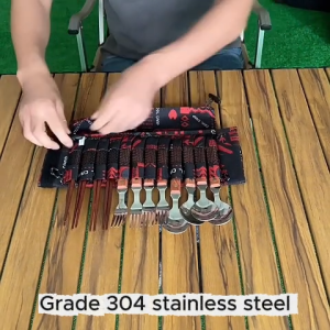 Coolcamp ชุดช้อนส้อม ตะเกียบ 9 ชิ้น Grade 304 stainless steel พร้อมกระเป๋าจัดเก็บ อย่างดี สินค้าส่งจากไทย