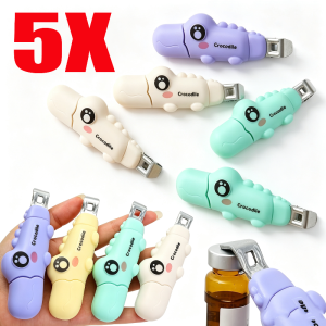 5pcs Cartoon Crocodile Dual Purpose Magnetic Bottle Opener / Integrated Fast Box Cutter Blade / Portable Beer Wine Juice Opener Household Kitchen Oral Liquid Cap Removal Gadget