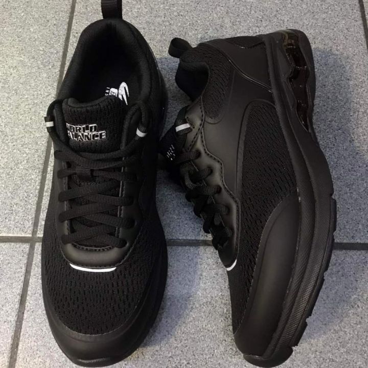 World balance sale all black shoes