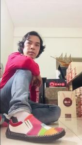 หนังแท้แฮนด์เมด 100% โอแดงชู รหัสสินค้า 401 หุ่มส้น ท็อป สลับสี สี : หลากสี