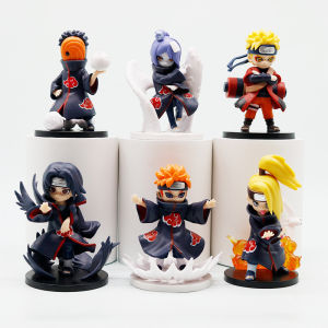 Bandai | Bandai 6PCS NARUTO Akatsuki Organization Series Figure Animation Uchiha Itachi Ornament Action Figure Toy Model Birthday Gift 