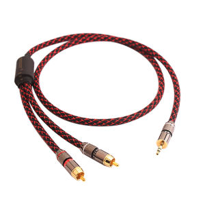 Taiwanese Audio String High Fidelity 3.5mm Stereo Splitter RCA Dual Lotus Head Audio Cable for Computer Sound Card to Speaker