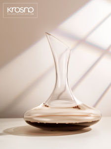 KROSNO Original Hand Blown Classic Large Belly Crystal Glass Wine Decanter Red Wine Aerator Elegant Tabletop Giftware