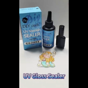 Glossy UV Sealer Resin 100ml 200ml Shiny Finish Clear Sealant Varnish UV Resin Top Coat DIY Arts Crafts Jewelry Making