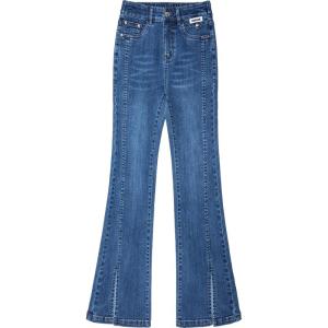 Aokawen | Blue Bell Bottom Jeans Womens New 2024 Spring Autumn Mid-aged Fashion Split High Waist Slimming Bell Pants Womens