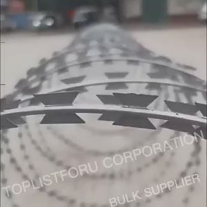 Razor wire coil 95Ft【1 year warranty Anti-rust】 Garden wire fencing 30/100 Meters razor blade wire barbed wire Galvanized razor wire Stretched Ribbon Barbed Wire Coils for Farm FenceGarden