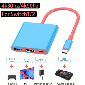 3 IN 1 4k/60hz 4k/30hz Portable for Nintendo Switch 1/2 Docking Station TYPE-C Hub with HDMI 100W PD Charging and USB 3.0 Ports