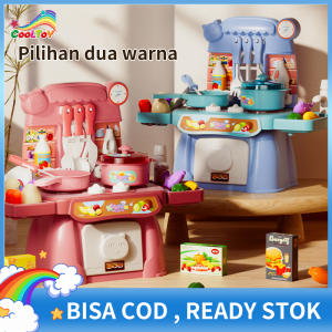 COOLToy 24PCS Mainan Dapur Anak Kitchen Set Cooking Set Mainan Anak Mainan Anak Perempuan Mainan Masak With Suara Dan Cahaya