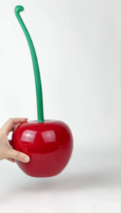 Cherry Lavatory Brush แปรงขัดห้องน้ำ ดีไซน์ เชอร์รี่ พร้อมที่เก็บแปรง Qualy (ควอลี่)