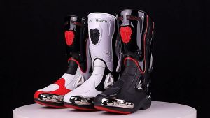 รองเท้าบู๊ตข้อยาวขับขี่มอไซค์ รองเท้ามอเตอร์ไซค์ การ์ดข้อยาว  รองเท้าแข่งมืออาชีพ การป้องกัน