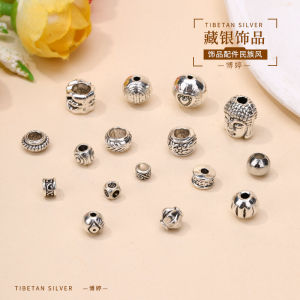 Handmade เงินทิเบต Spacer สร้อยข้อมือลูกปัด ชนเผ่า สไตล์ Diy อุปกรณ์เสริม < Ne2> ลูกปัดวัสดุ Spacer ลูกปัดสําหรับแฟชั่นเครื่องประดับ