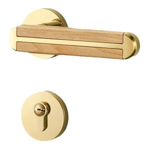 YAGEMAN | New Chinese Style Solid Wood Door Handle Interior Use Separation Lock