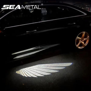 SEAMETAL Car Door Welcome Light Angel Wings Dynamic Projectio Laser Lamp Rearview Mirror Carpet Light LED Decorative Atmosphere Light