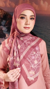 Tudung Bawal Printed Evelyn Soft Cotton Voile Original Crystal BH