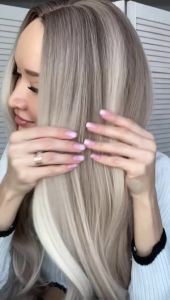 ALAN EATON | ALAN EATON Platinum Blonde with White Highlight Dark Roots Synthetic Hair Wigs for Women Long Wavy Cosplay Wig Heat Resistant