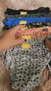 กางเกงในชาย Adder #901 รุ่นลาย 6 ตัว/คละลาย เนื้อผ้า Cotton ขอบหุ้ม ขอบผ้า (F/L/XL)