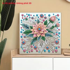 Tranh Đính Đá Họa Tiết Hoa 2D/Flat 1 Canvas Không Khung Phong Cách Hiện Đại Dành Cho Quà Tặng Phòng Ngủ Văn Phòng Trong Nhà