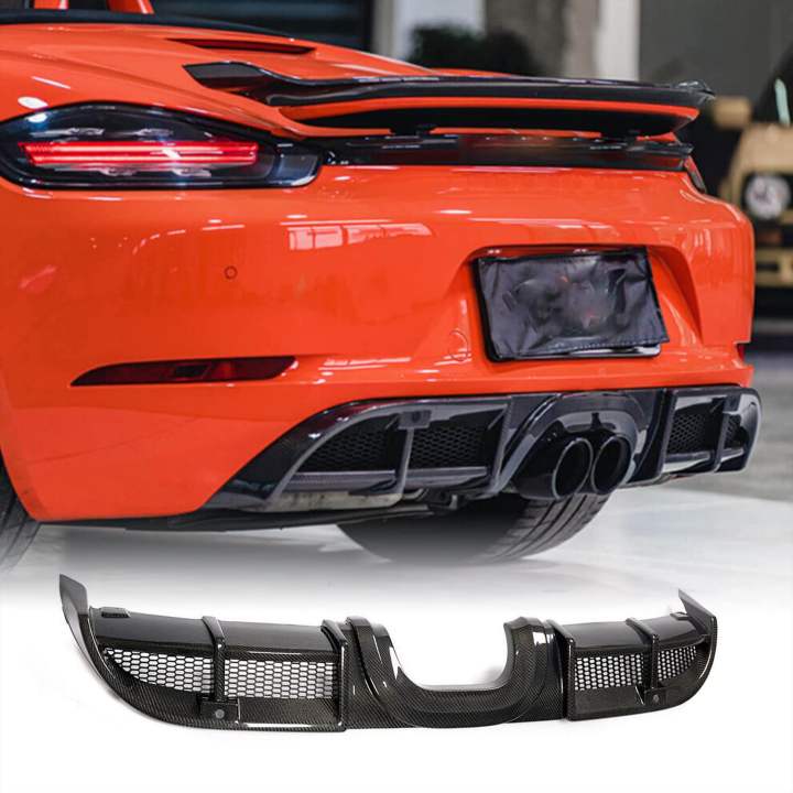 Porsche cayman 718 GT4 SPORT TWL carbon fiber rear lip skirt diffuser ...