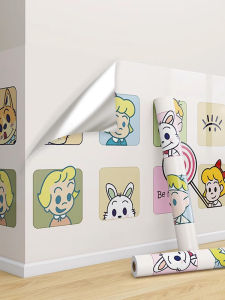 Cartoon Wall Paper Self Adhesive Waterproof Moisture Proof PVC Home Use Dust Free Wall Bedroom Eco Friendly No Odor