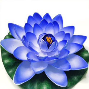 ดอกบัวประดิษฐ์ดอกลิลลี่ลอยน้ำดอกบัว EVA สำหรับตกแต่งสระน้ำอุปกรณ์เต้นดอกไม้ตกแต่งในร่มกลางแจ้ง