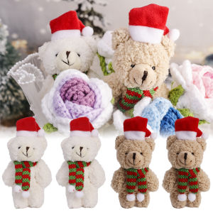 Creative Kawaii Plush Bear Christmas Tree Pendant Soft Mini Bear Doll Toy Kids Gift